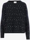 Allude Wool Blend Pullover With Rhinestones And Studs