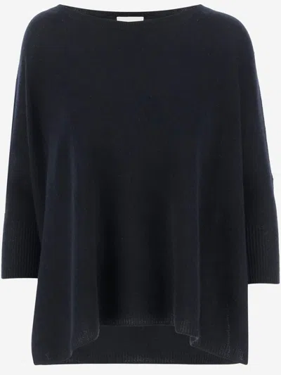 Allude Wool Blend Pullover With Rhinestones And Studs In Black