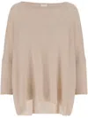 Allude Wool Blend Pullover With Rhinestones And Studs In Neutrals