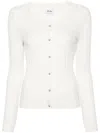 Allude Ribbed-knit Virgin Wool Cardigan