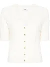 Allude Ribbed-knit Virgin Wool Cardigan In White