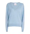 Allude Wool-cashmere Crystal-embellished Sweater In Blue