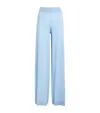 Allude Wool-cashmere Crystal-embellished Trousers In Blue