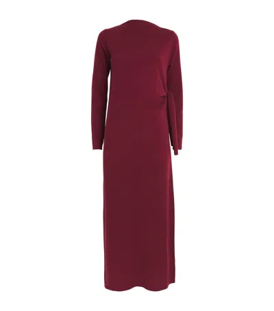 Allude Wool-cashmere Maxi Dress In Red