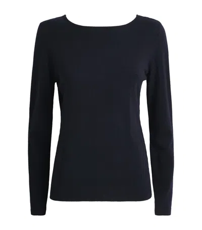 Allude Wool-cashmere Twist-detail Sweater In Blue