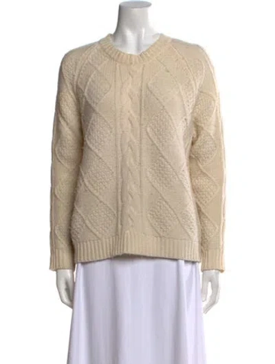 Pre-owned Allude Wool Crew Neck Sweater In Neutral