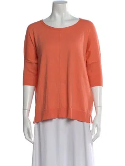 Pre-owned Allude Wool Crew Neck Sweater In Orange