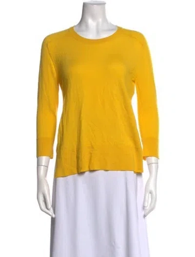 Pre-owned Allude Wool Crew Neck Sweater In Yellow