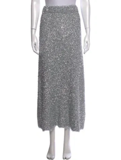 Pre-owned Allude Wool Long Skirt In Grey