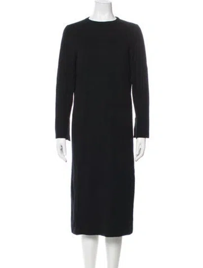 Pre-owned Allude Wool Midi Length Dress In Blue
