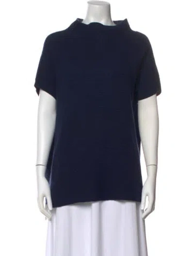 Pre-owned Allude Wool Mock Neck Sweater In Blue