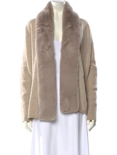 Pre-owned Allude Wool Open Front Sweater In Neutral