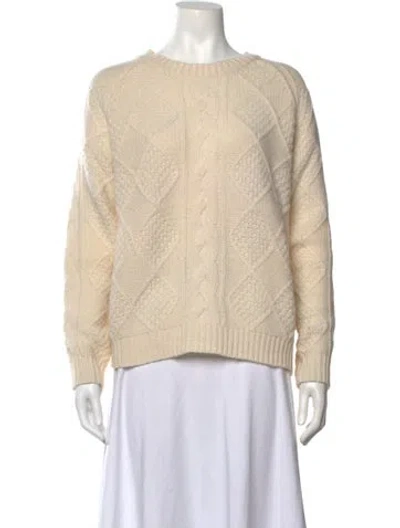 Pre-owned Allude Wool Patterned Sweater In White