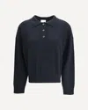 Allude Button-fastening Polo Top In Black