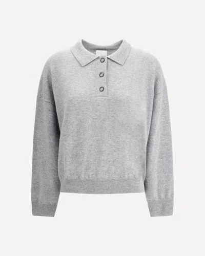 ALLUDE WOOL POLO SWEATER