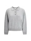 Allude Button-fastening Polo Top In Gray
