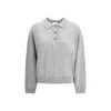 Allude Button-fastening Polo Top In Gray