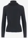 Allude Black Wool Turtleneck In Blue