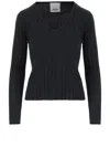 Allude Wool Sweater With Striped Pattern In Black