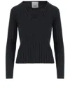 Allude Wool Sweater With Striped Pattern In Black