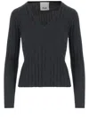 Allude Wool Sweater With Striped Pattern In Brown
