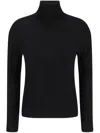 Allude Wool Turtleneck Sweater In Black