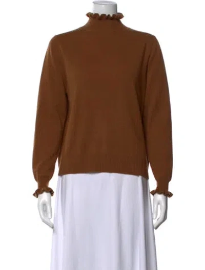 Pre-owned Allude Wool Turtleneck Sweater In Brown