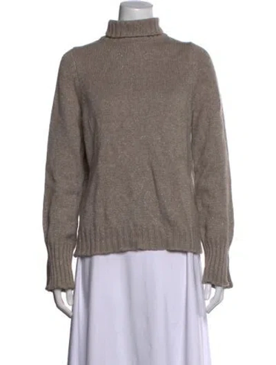Pre-owned Allude Wool Turtleneck Sweater In Neutrals