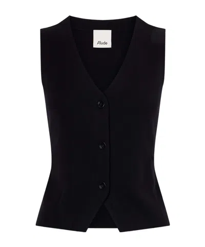 Allude Wool Vest In Black