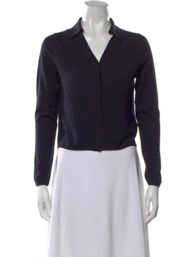 Pre-owned Allude Wool V-neck Sweater In Black