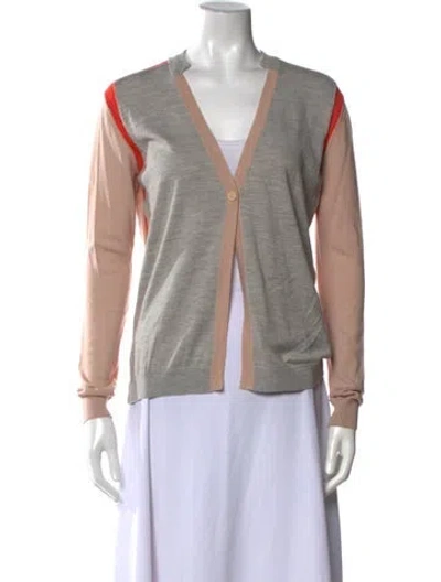 Pre-owned Allude Wool V-neck Sweater In Neutral