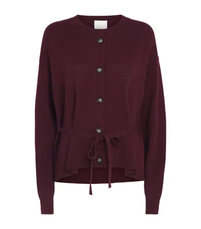 Allude Wool-cashmere Belted Cardigan In Brown