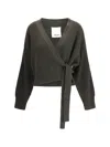 Allude Wrap-around Cardigan In Green