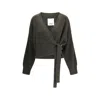 Allude Wrap-around Cardigan In Gray