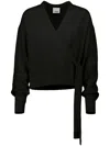 Allude Wrap Cardigan In Black