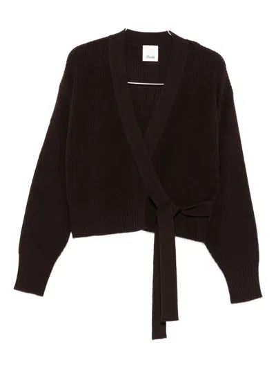 Allude Wrap-tie Cardigan In Brown