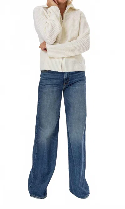 Allude Zip Cardigan In Fleur De Sel In Multi