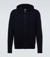 Allude Zip-up Wool And Cashmere Hoodie In Black