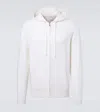 Allude Zip-up Wool And Cashmere Hoodie In White