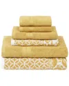 Allure 6pc Reversible Yarn Dyed Jacquard Towel Set