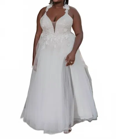Allure Bridals A-line Silhouette Gown In Sand/ivory/nude In Multi