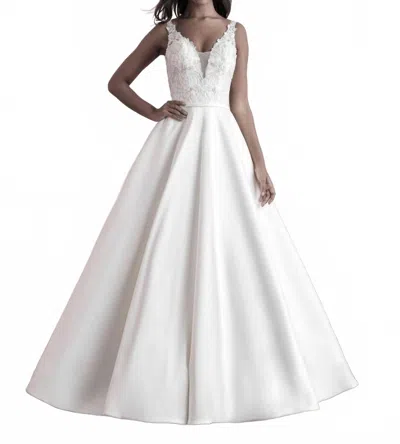 Allure Bridals Beaded Floral Lace Wedding Dress In Ivory/silver In Multi