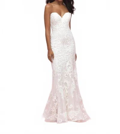 Allure Bridals Classic Strapless Sweetheart Wedding Gown In Almond/champagne/ivory In Multi
