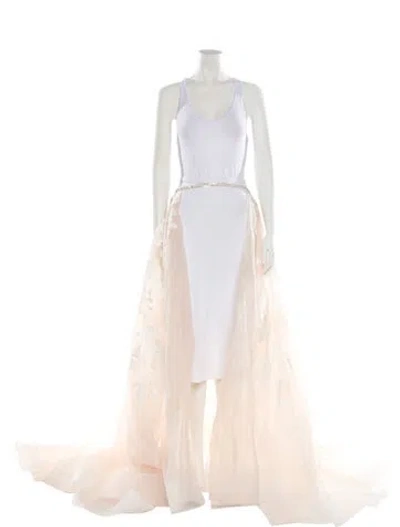 Pre-owned Allure Bridals Crystal Embellishments Long Skirt W/ Tags In Neutral