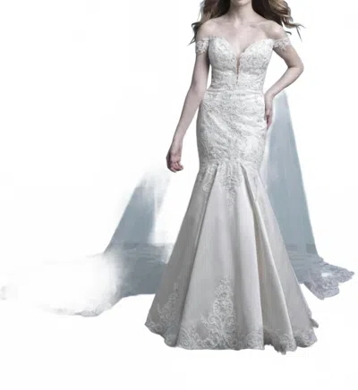 Allure Bridals Elegant Bridal Gown In Ivory/nude In Multi