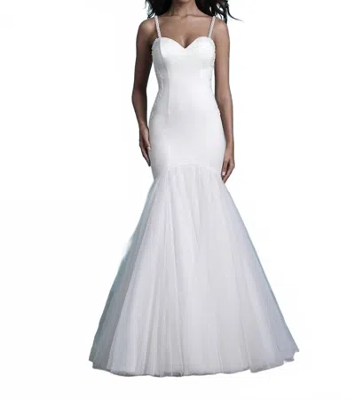 Allure Bridals Fit And Flare Wedding Gown In Ivory In White