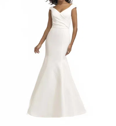 Allure Bridals Fit-and-flare Satin Gown In Ivory In Multi