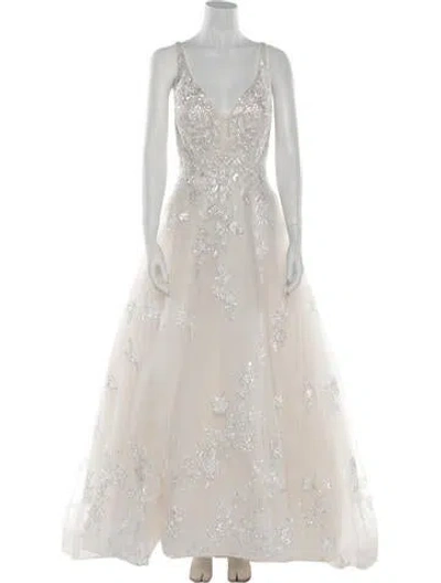 Pre-owned Allure Bridals Lace Pattern Long Dress