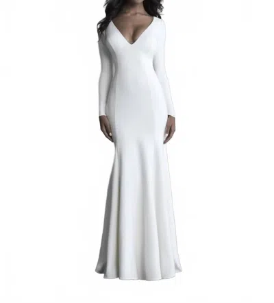 Allure Bridals Long Sleeve Wedding Dress In Ivory In Multi
