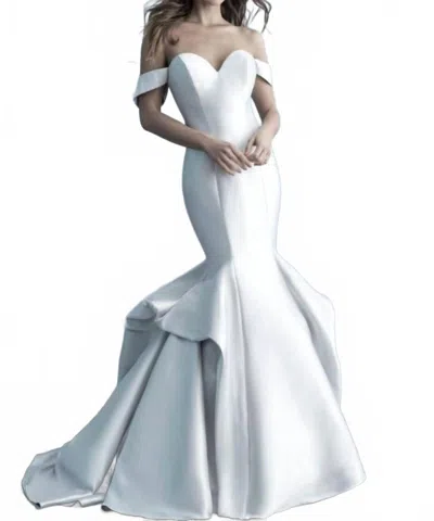 Allure Bridals Off The Shoulder Wedding Dress In Ivory In White